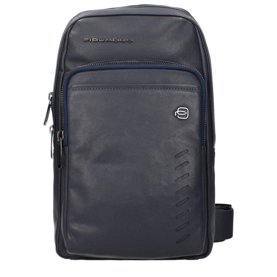 Blue Leather Crossbody Bag