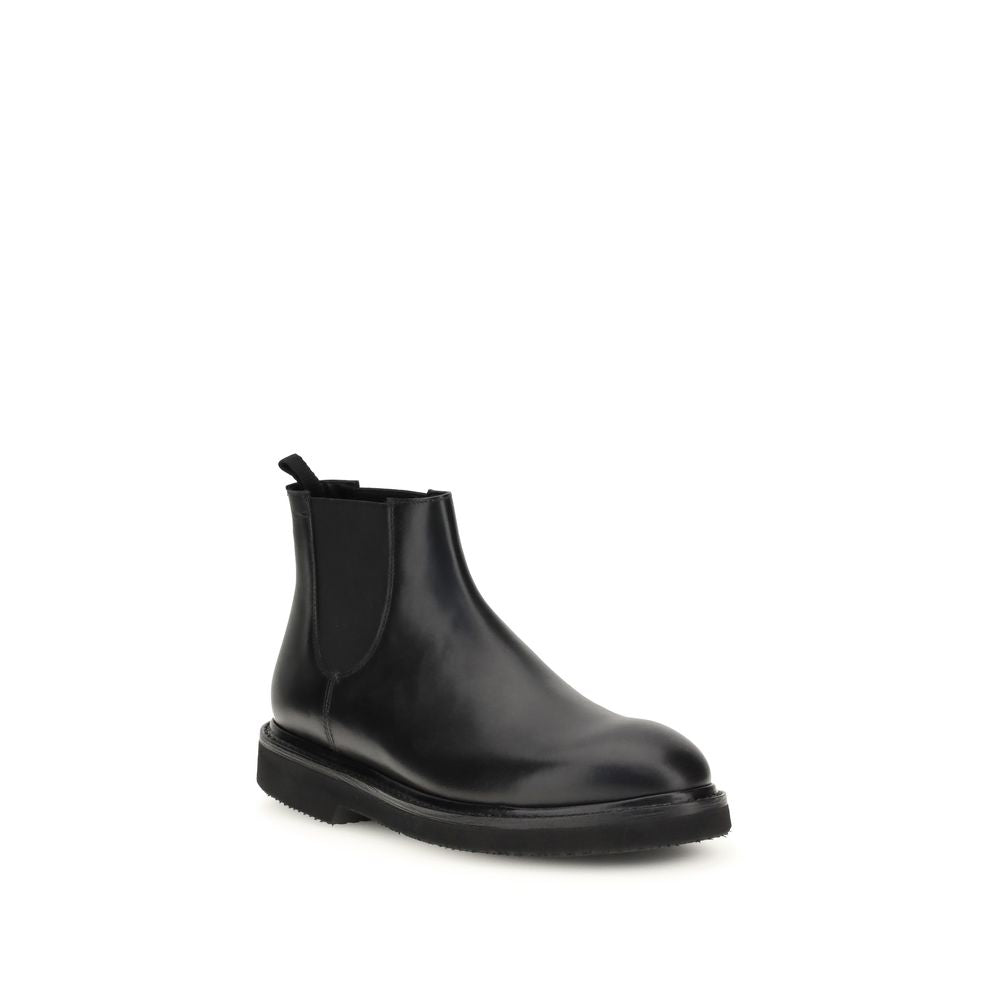 Black Calf Leather Bos Taurus Chelsea Boots