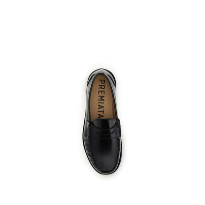 Black Calf Leather Bos Taurus Slip-On Loafers