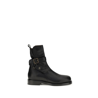 Black Calf Leather Bos Taurus Ankle Boots