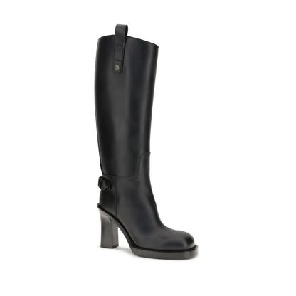 Black Calf Leather Bos Taurus High Heel Boots