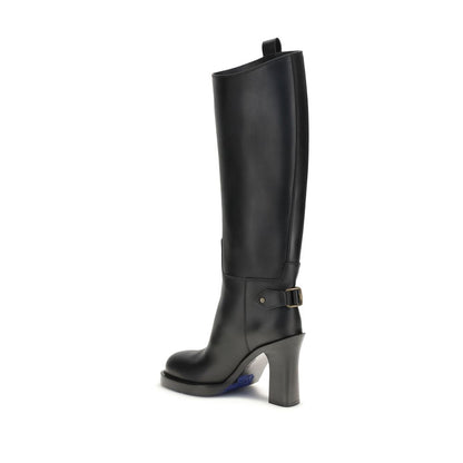 Black Calf Leather Bos Taurus High Heel Boots
