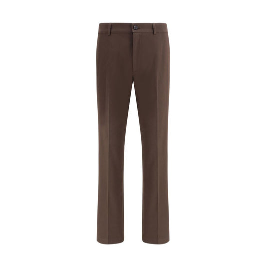 Brown Cotton Chino Pants