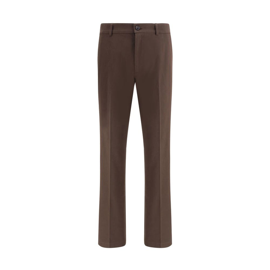 Brown Cotton Chino Pants