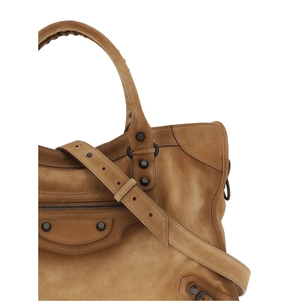 Beige Calf Leather Bos Taurus Handbag
