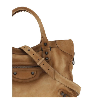 Beige Calf Leather Bos Taurus Handbag