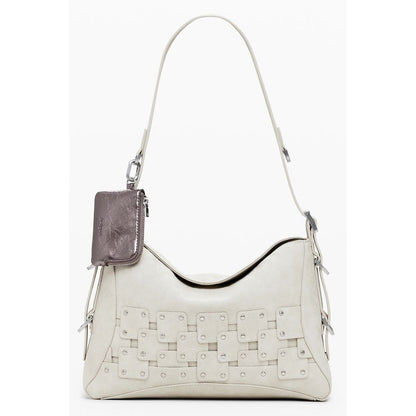 Beige Polyethylene Women Handbag