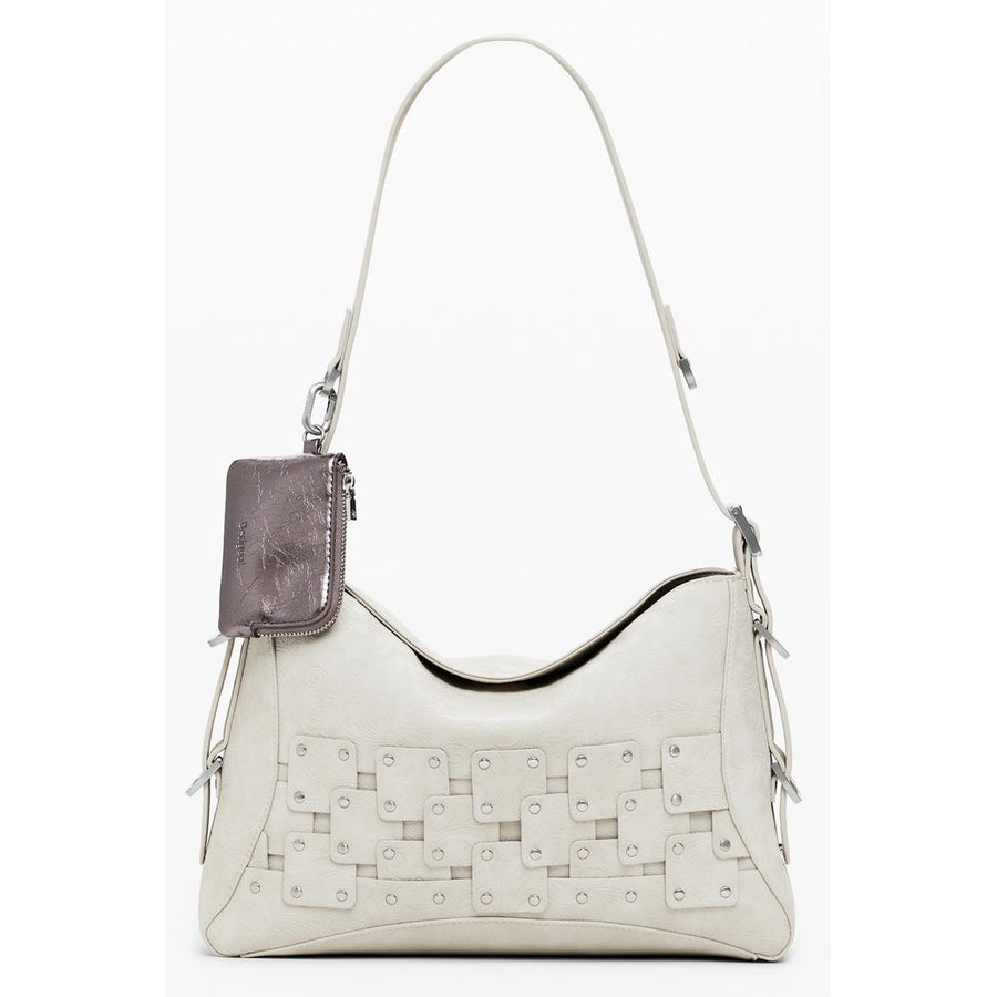 Beige Polyethylene Women Handbag