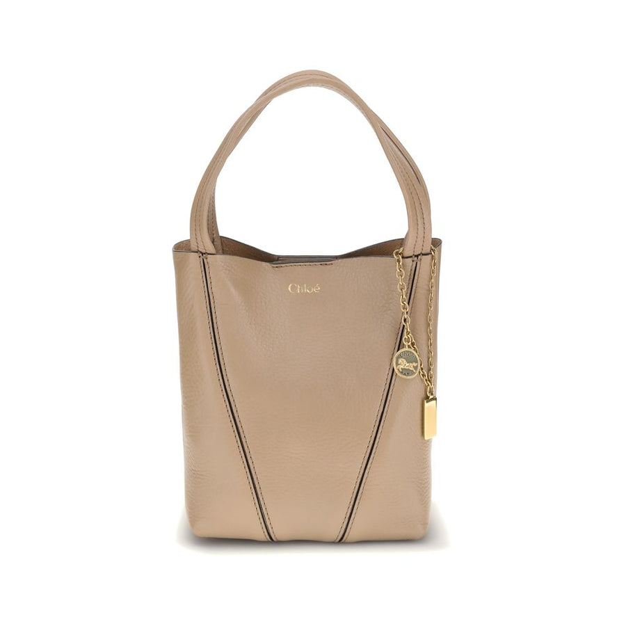 Beige Calf Leather Bos Taurus Shoulder Bag