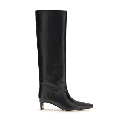 Black Calf Leather Bos Taurus High Heel Boots