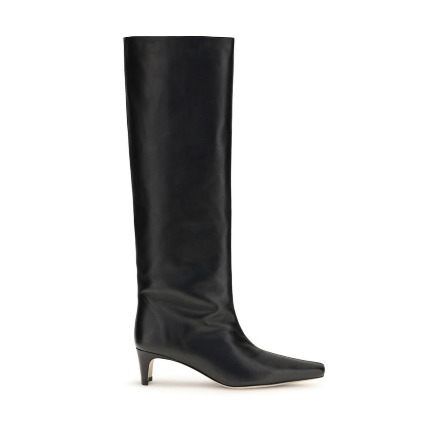 Black Calf Leather Bos Taurus High Heel Boots