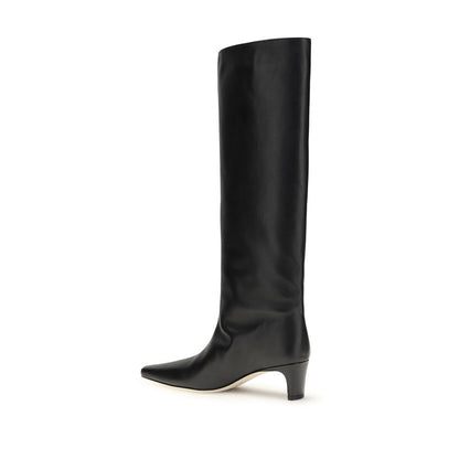 Black Calf Leather Bos Taurus High Heel Boots