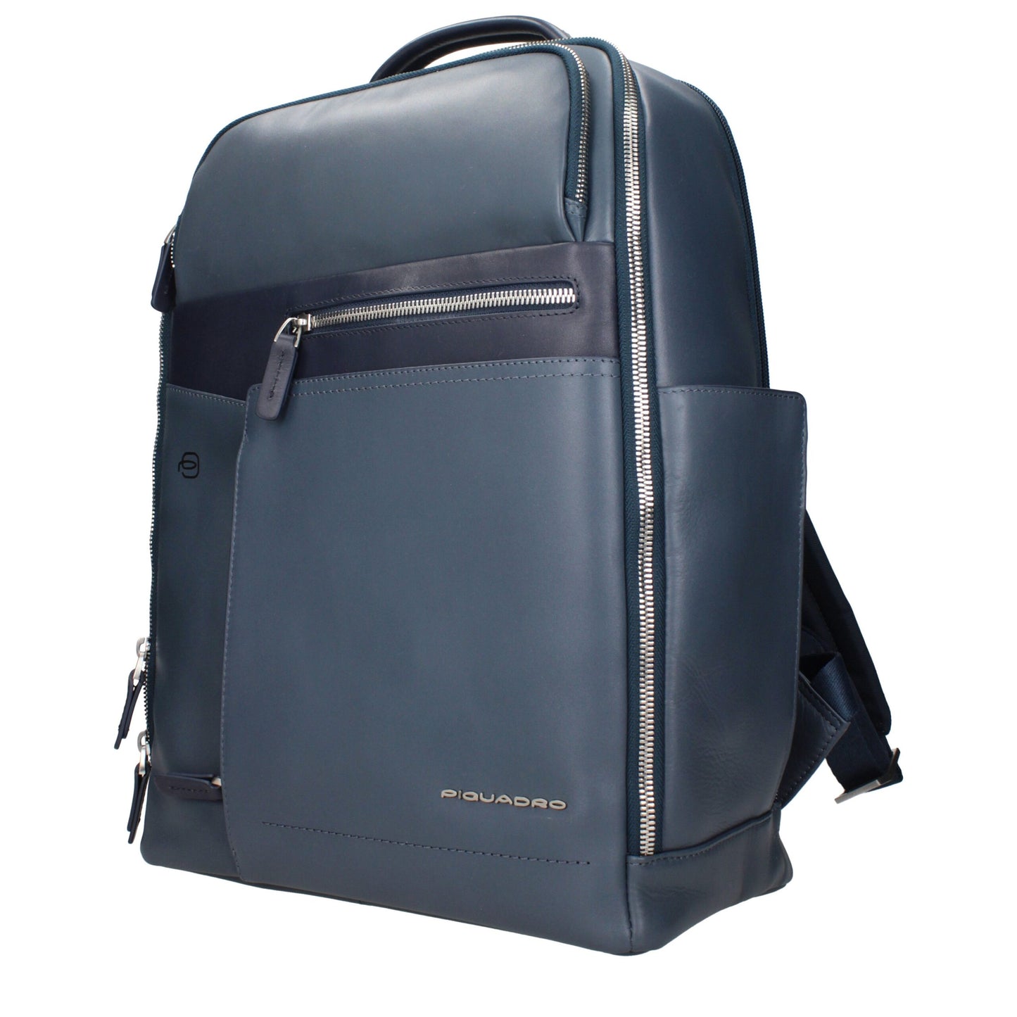 Blue Leather Backpack