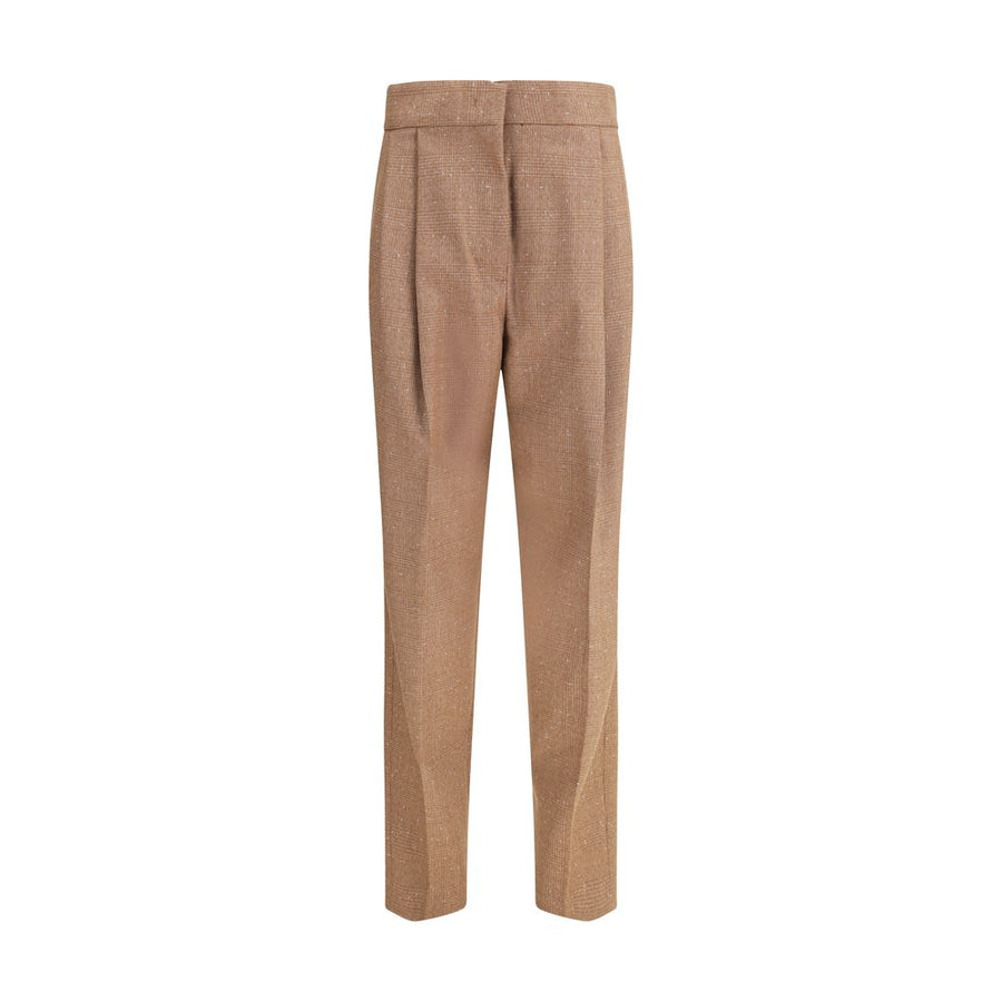 Beige Fleece Wool Dress Pants
