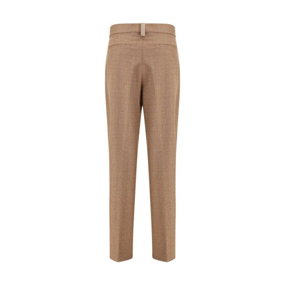 Beige Fleece Wool Dress Pants