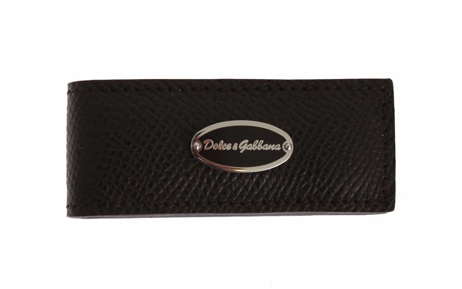 Brown Leather Magnet Mens Money Cash Clip