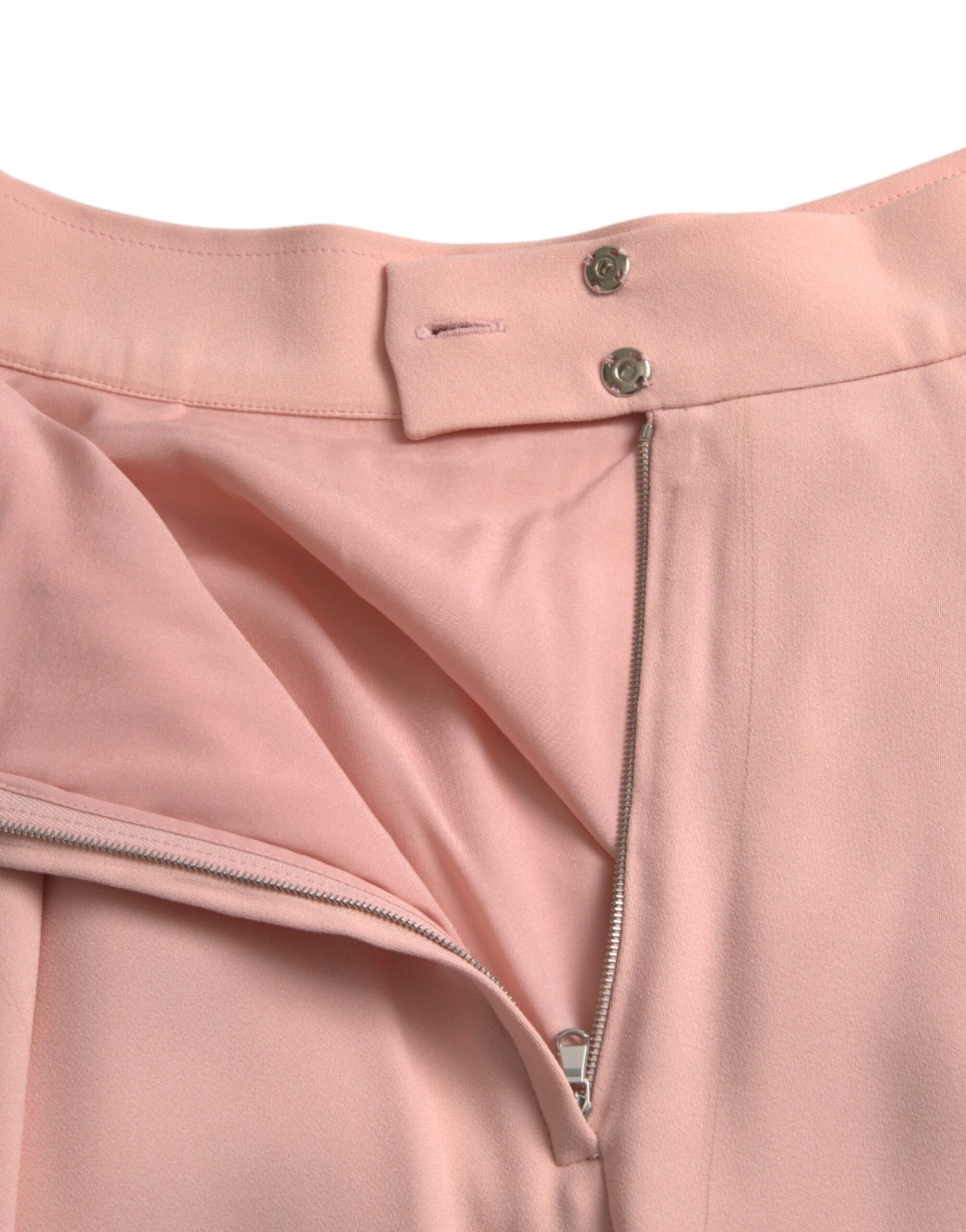 Light Powder Rose Viscose Pleated Skirt