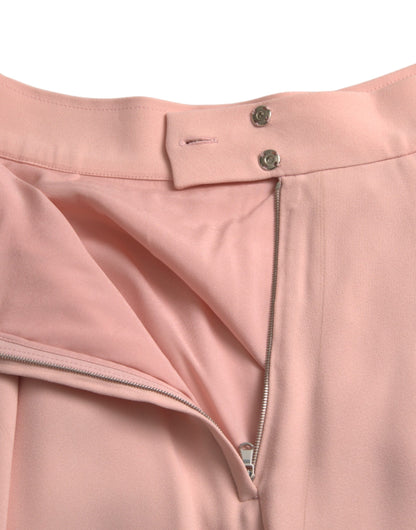 Light Powder Rose Viscose Pleated Skirt