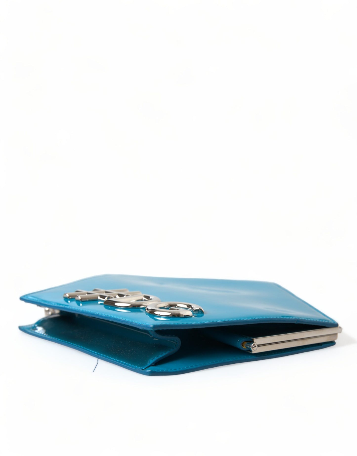 Blue Patent Leather Hashtag DG Shoulder Chain Flap Bag