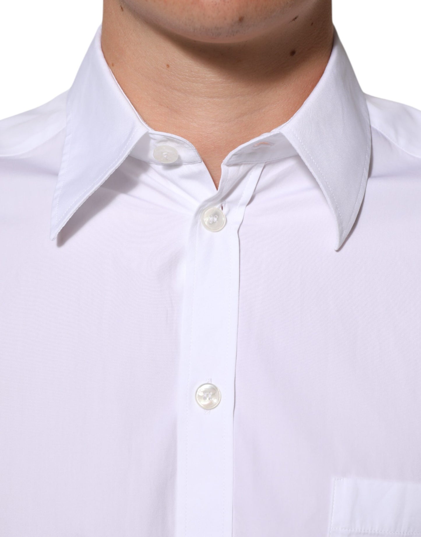 White Logo Plaque Collared Formal Dress  Shirt