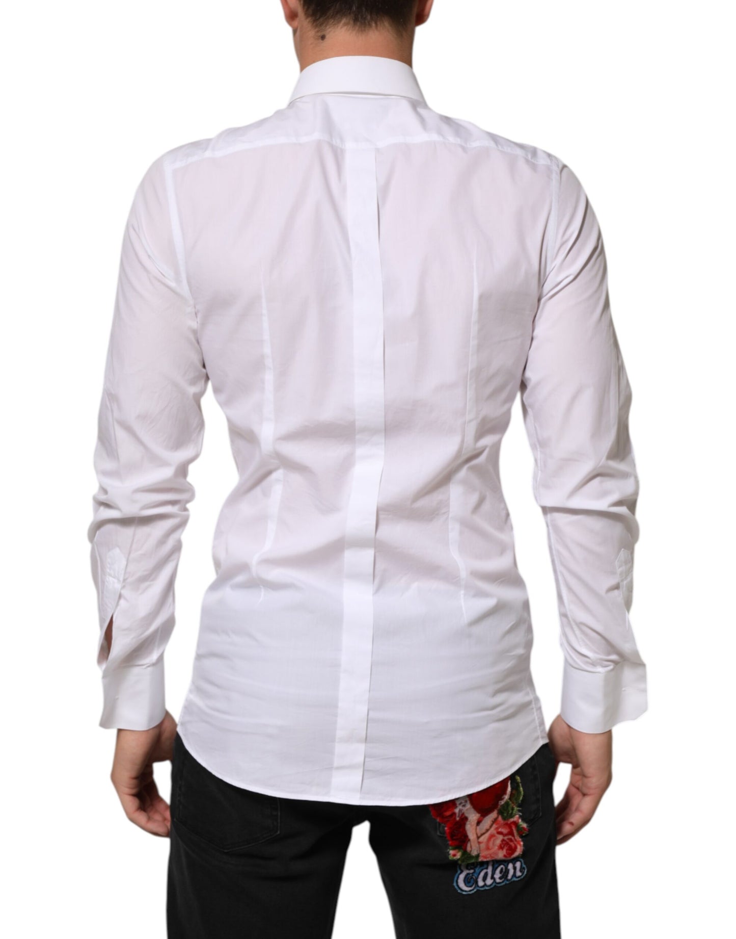 White Cotton GOLD DGPatch Formal Dress Shirt