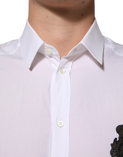 White Cotton GOLD DGPatch Formal Dress Shirt