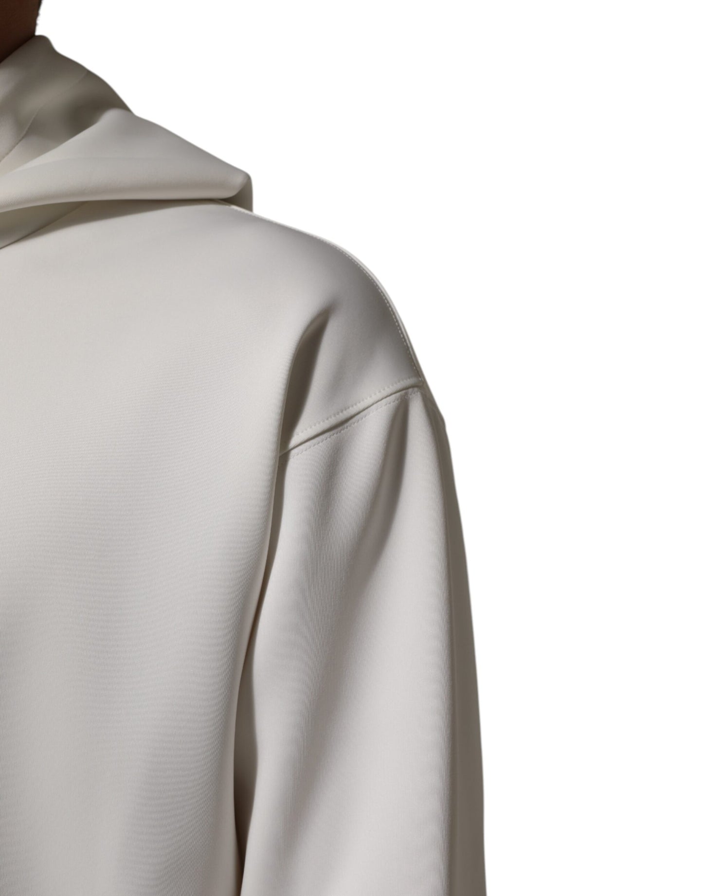 White Logo Hooded Men Sweatshirt  Sweater