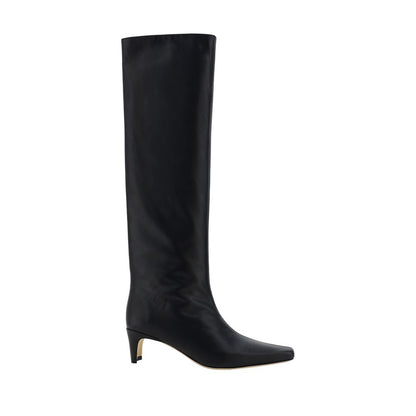 Black Calf Leather Bos Taurus High Heel Boots