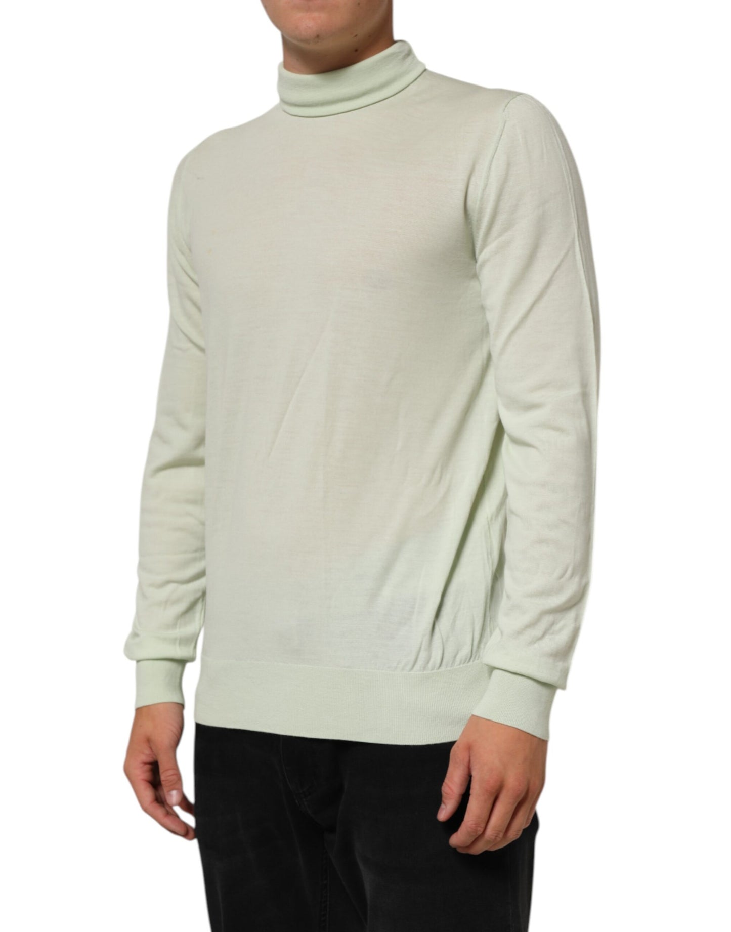 Light Green Logo TurtleNeck Pullover Sweater