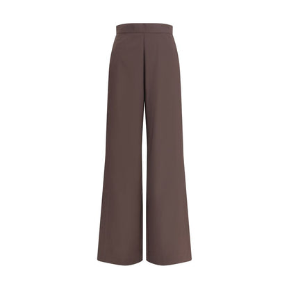 Brown Fleece Wool Casual Pants