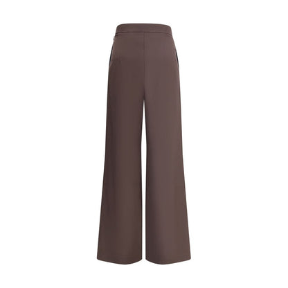 Brown Fleece Wool Casual Pants