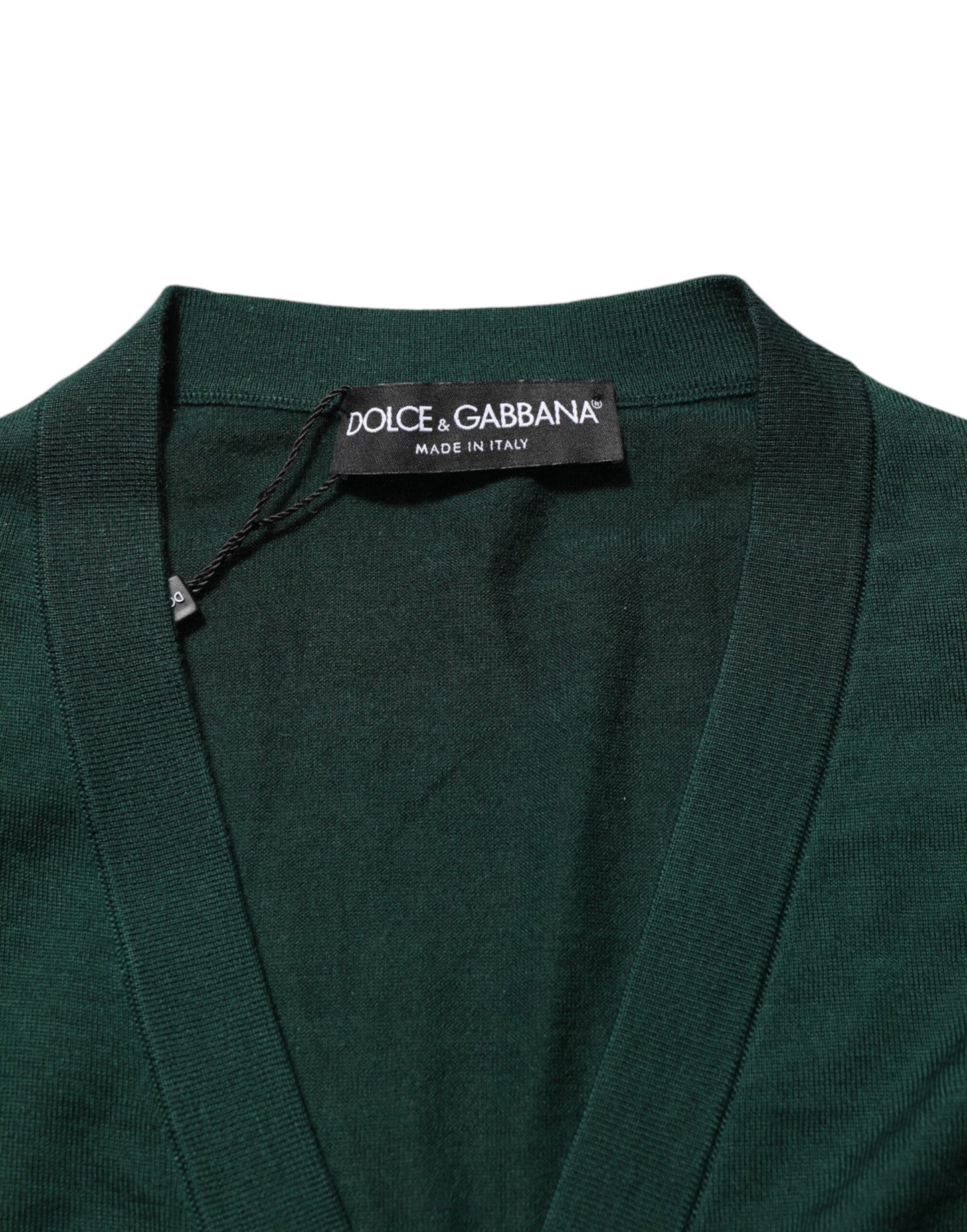 Dark Green Button Down Men Cardigan Sweater