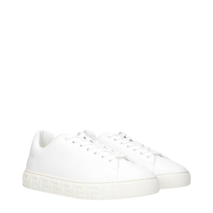 White Leather Low Top Sneakers
