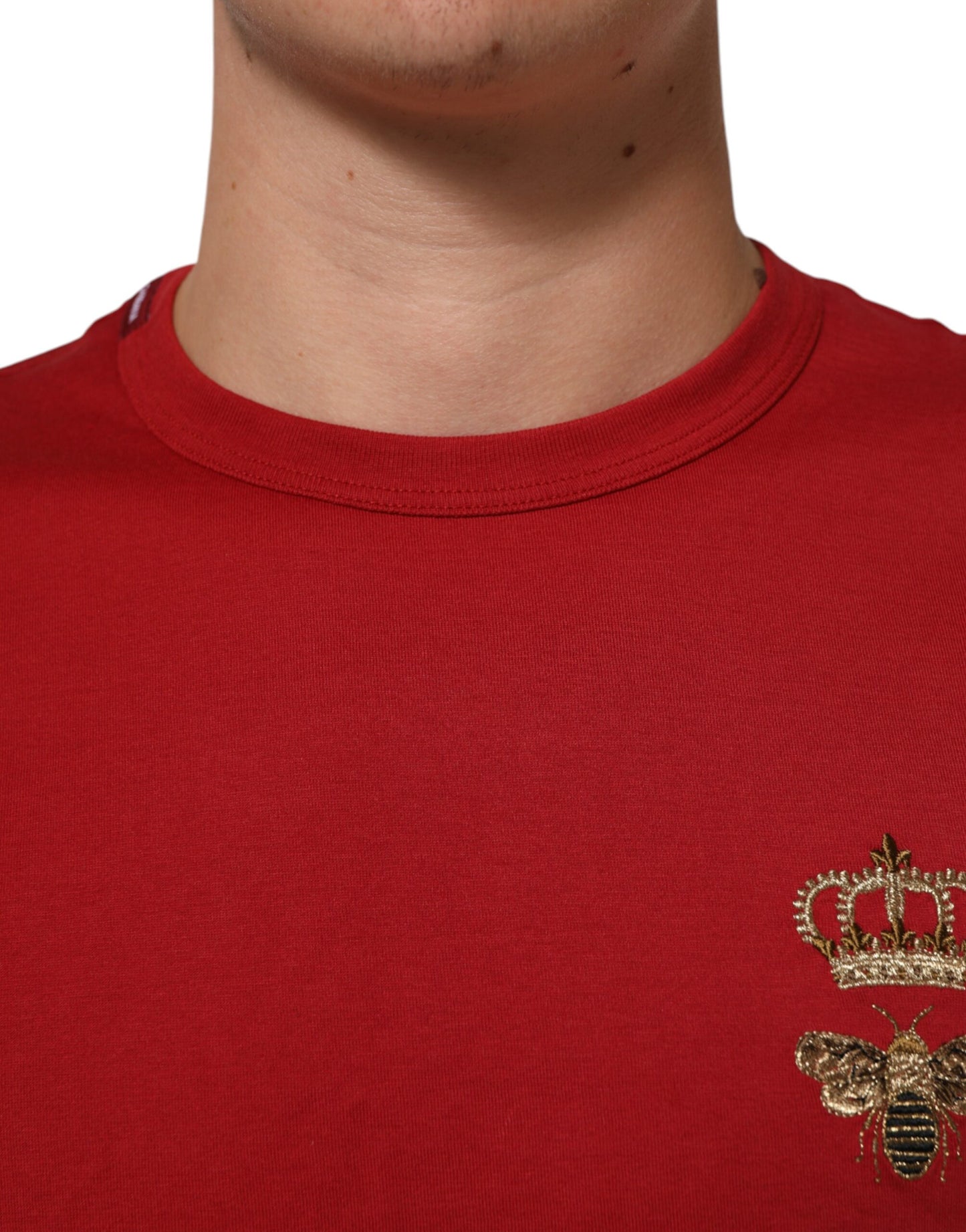 Red Crown Bee Cotton Short Sleeve T-shirt