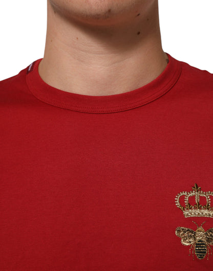 Red Crown Bee Cotton Short Sleeve T-shirt