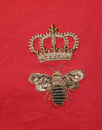 Red Crown Bee Cotton Short Sleeve T-shirt