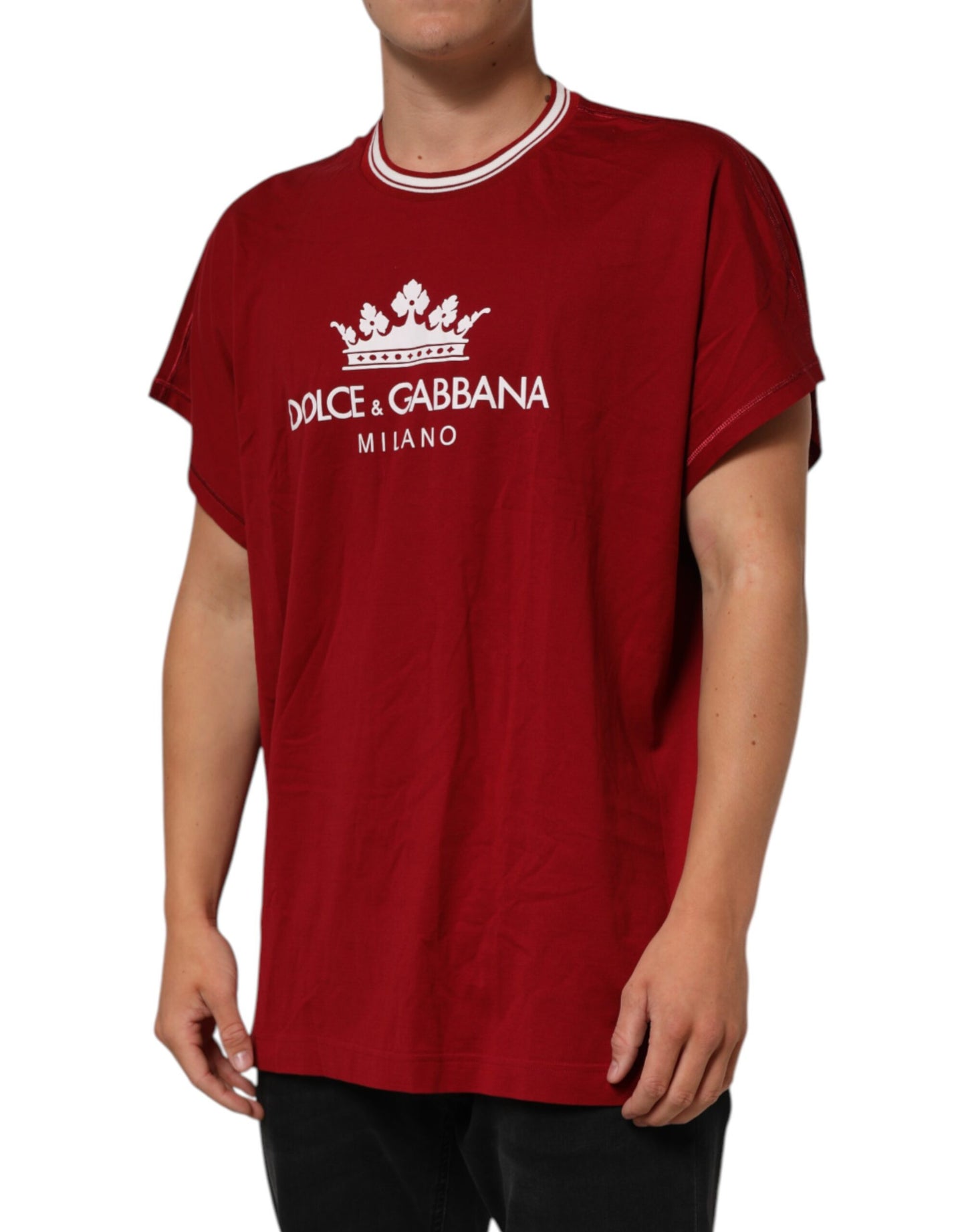 Maroon LogoCrown Cotton Half Sleeve T-shirt