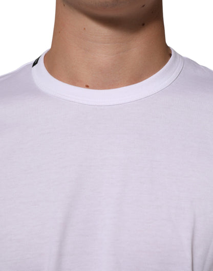 White Goodluck 2021 Cotton Crew Neck  T-shirt