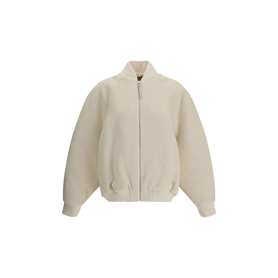 White Wool Bomber