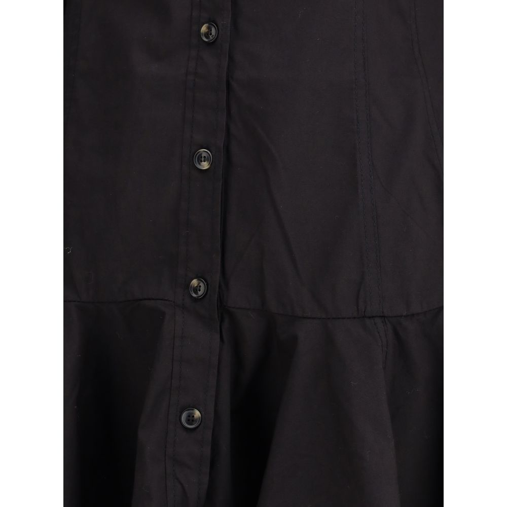 Black Cotton Casual Dress