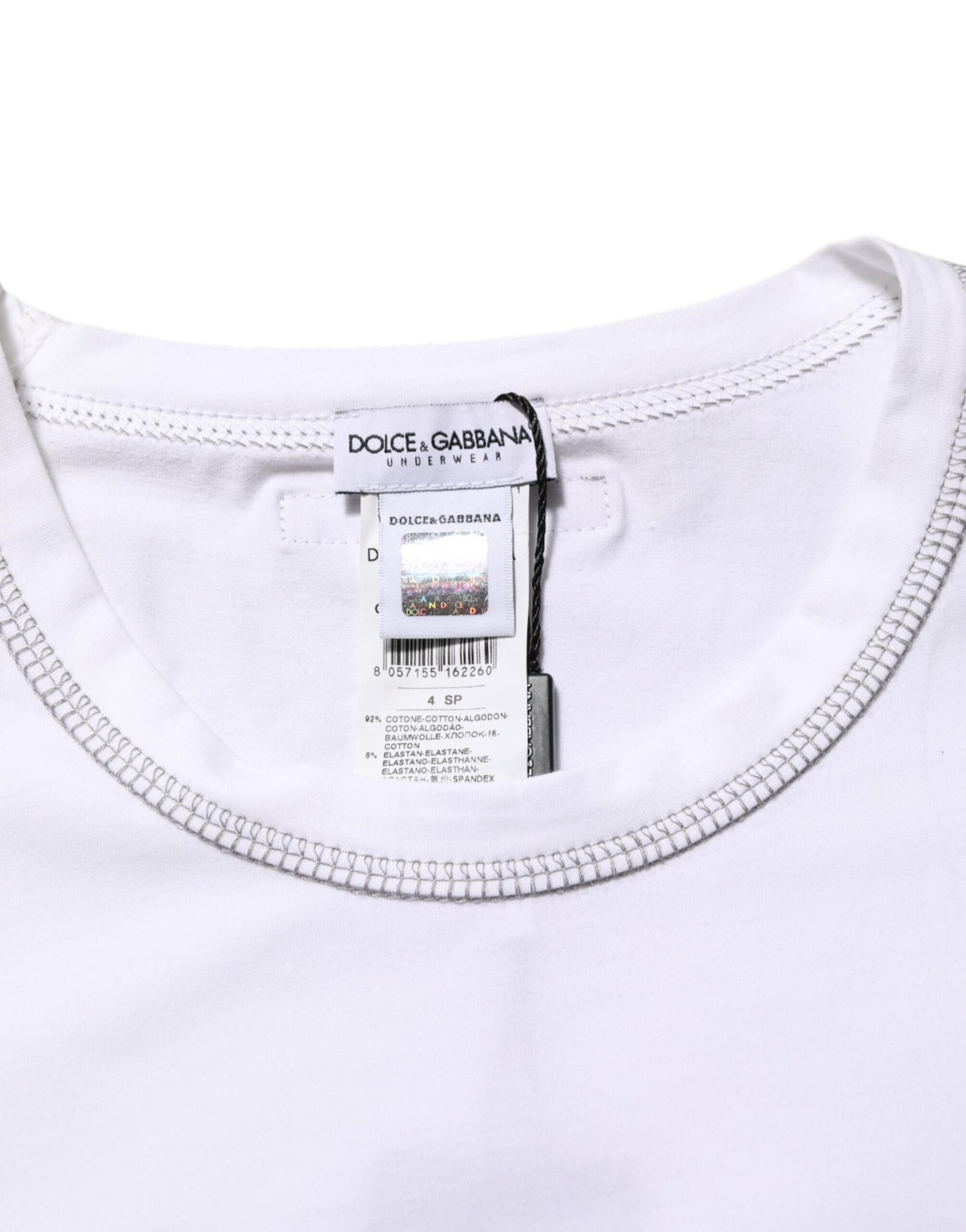 White Cotton Round Neck Men Underwear T-shirt