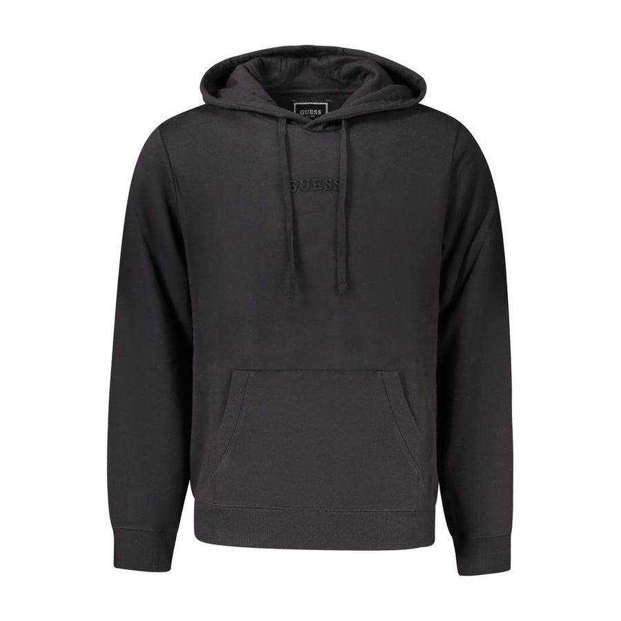 Black Cotton Men Hoodie