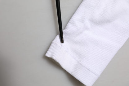 White Long Sleeves Button Closure T-shirt