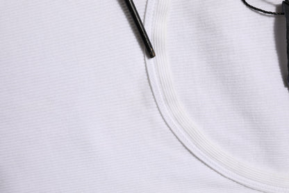 White Sleeveless Round Neck Tank Top T-shirt