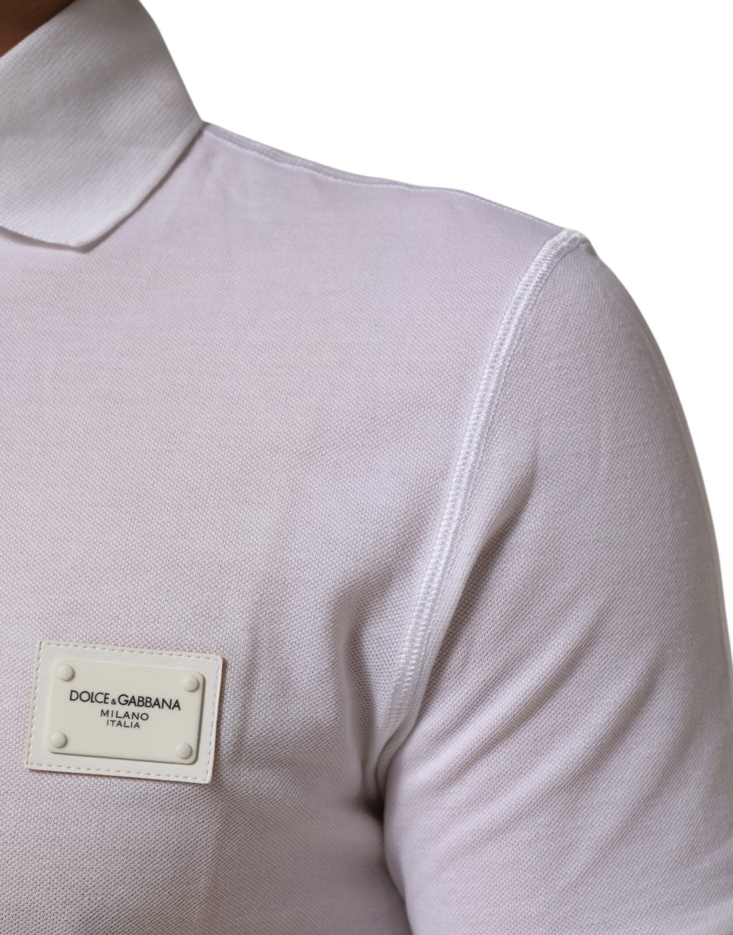 White Collared Short Sleeves Polo Men T-shirt