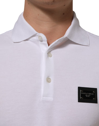 White Collared Short Sleeves Polo Men T-shirt