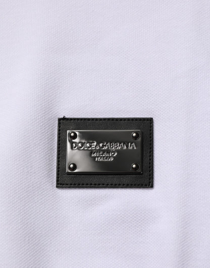 White Collared Short Sleeves Polo Men T-shirt