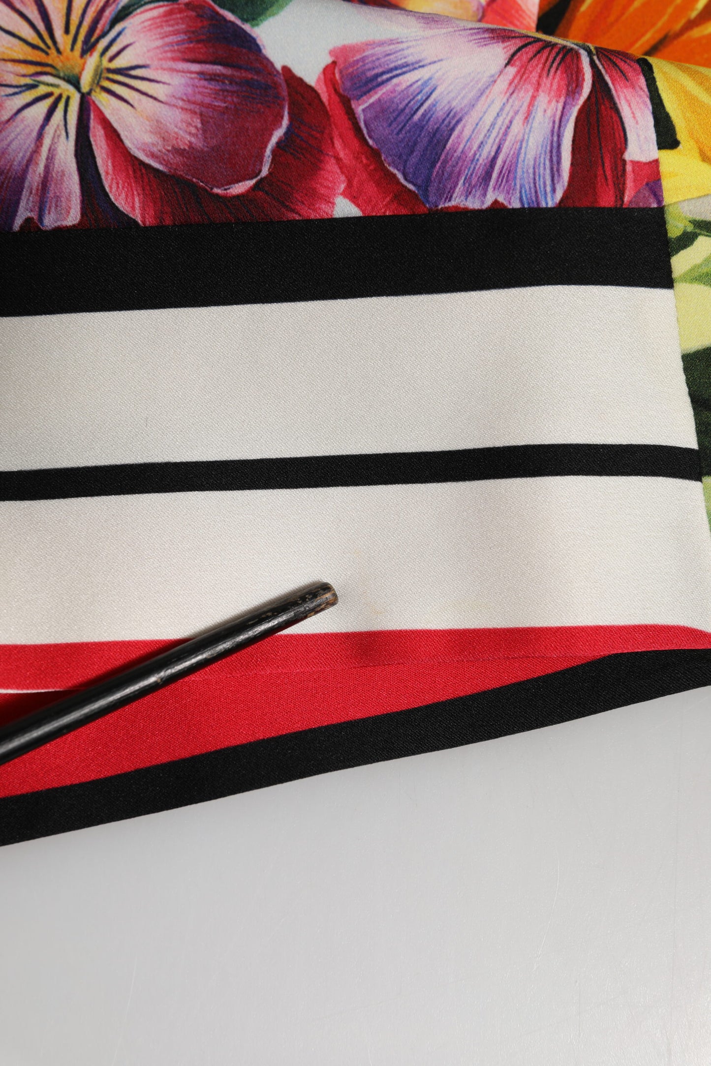 Multicolor Pachwork Charmeuse Floral Shift Dress