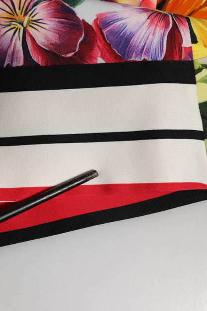 Multicolor Pachwork Charmeuse Floral Shift Dress