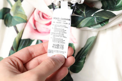 White Floral Silk One Shoulder Midi Dress